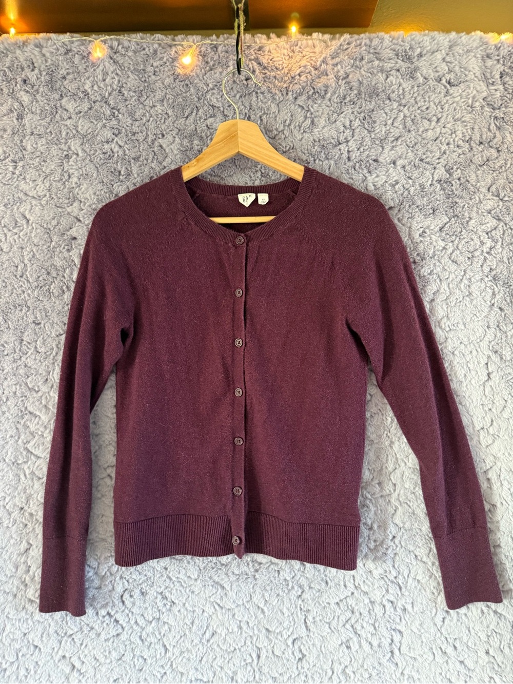 GAP Women's Button-Front Cardigan Sweater - Burgundy